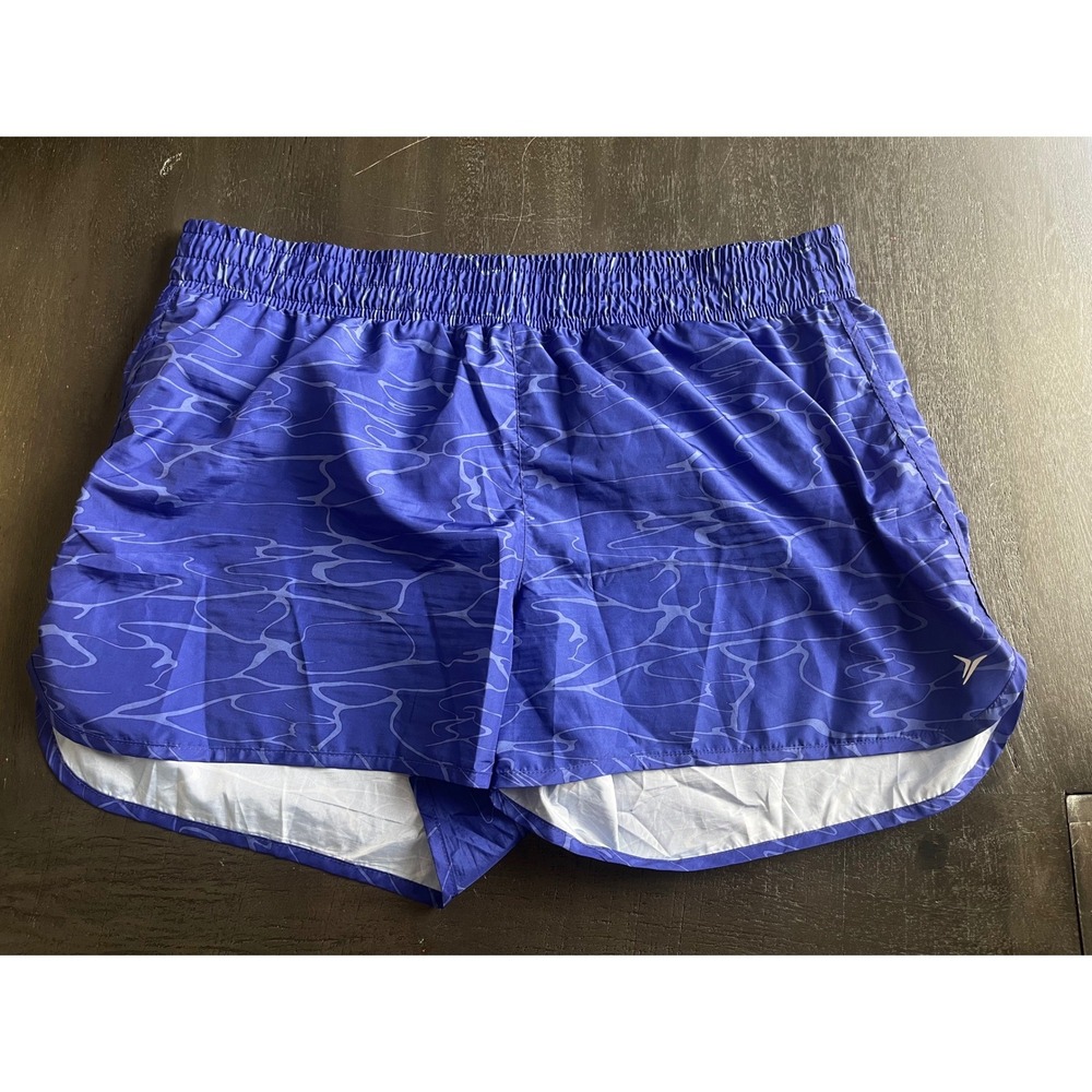 Old Navy Active Blue Abstract Swirl Running Shorts Womens XL Elastic Waist Gym